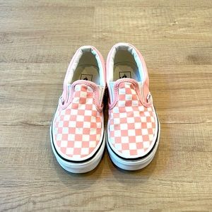 KIDS | Vans Pink Checkerboard Slip-On Shoe. Size 1